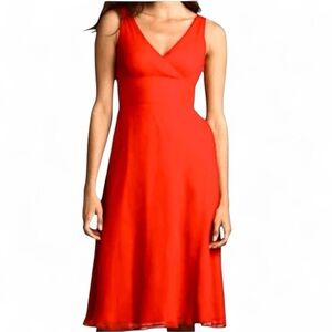 J. Crew Sophia 100% Silk Chiffon Sleeveless Midi Length Dress size 10